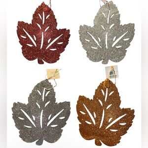 New Fall Hanging Glitter Leaf Decor